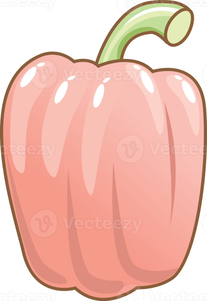 bell pepper vegetable cartoon kawaii style, bell pepper vegetable mascots isolated illustration png