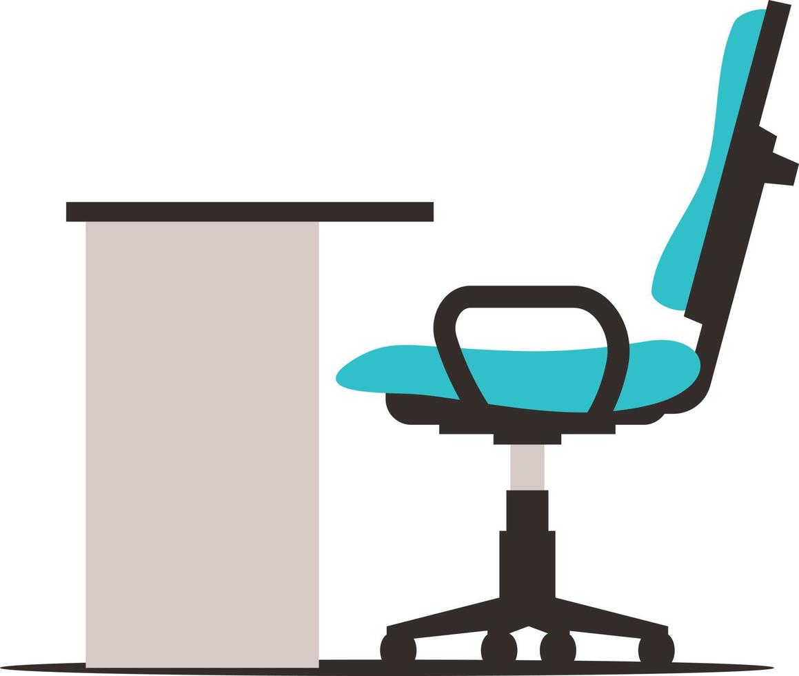 Vector Image Of A Chair And Table In An Office