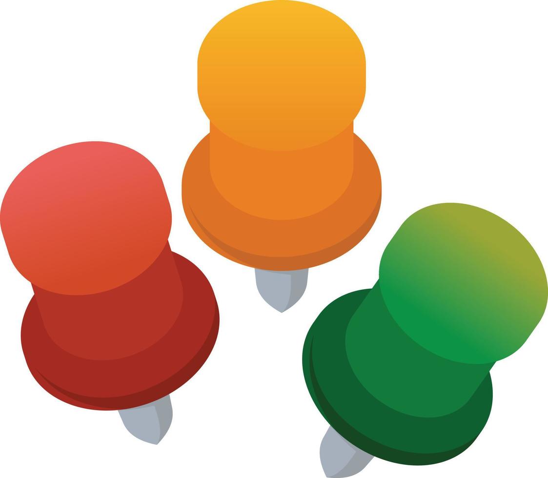 Push Pins In Various Colors vector