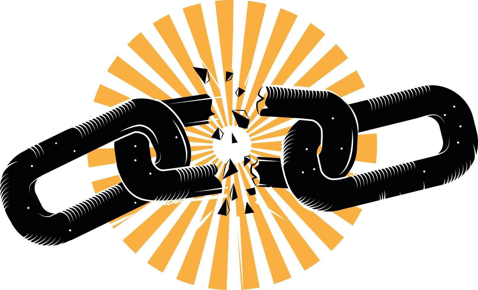 Vector Illustration Of Broken Chain Link