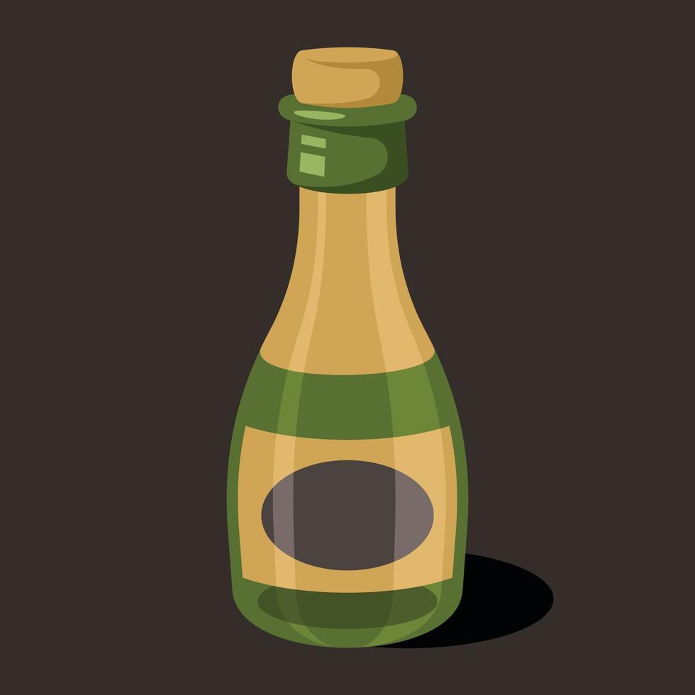 Vector Graphics Of A Bottle With Cork Cap