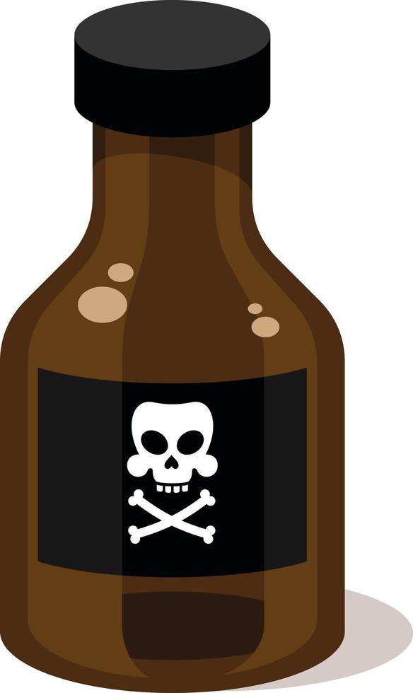 Brown Bottle With Toxic Liquid vector