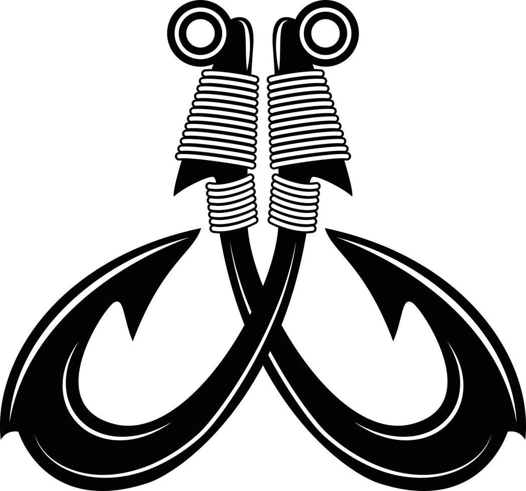 Vector Image Of Two Fishing Hooks