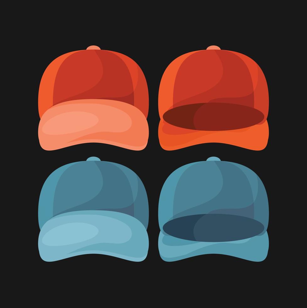 Vector Image Of Red And Blue Caps