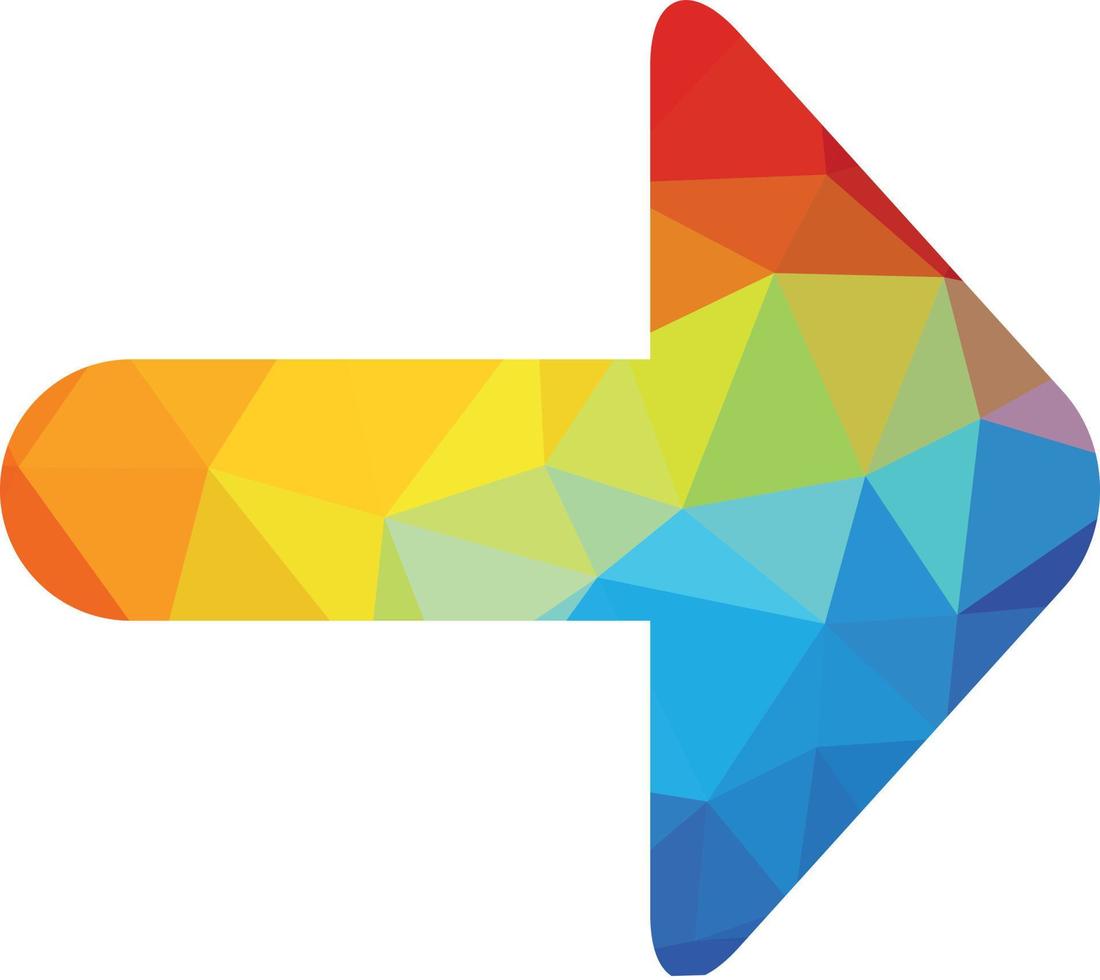 Colored Silhouette Of An Arrow Pointing To The Right vector