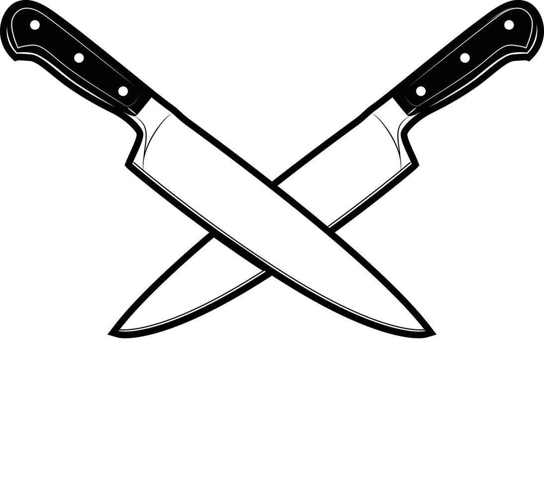 Monochrome Vector Graphics Of Two Knives 22709471 Vector Art at Vecteezy