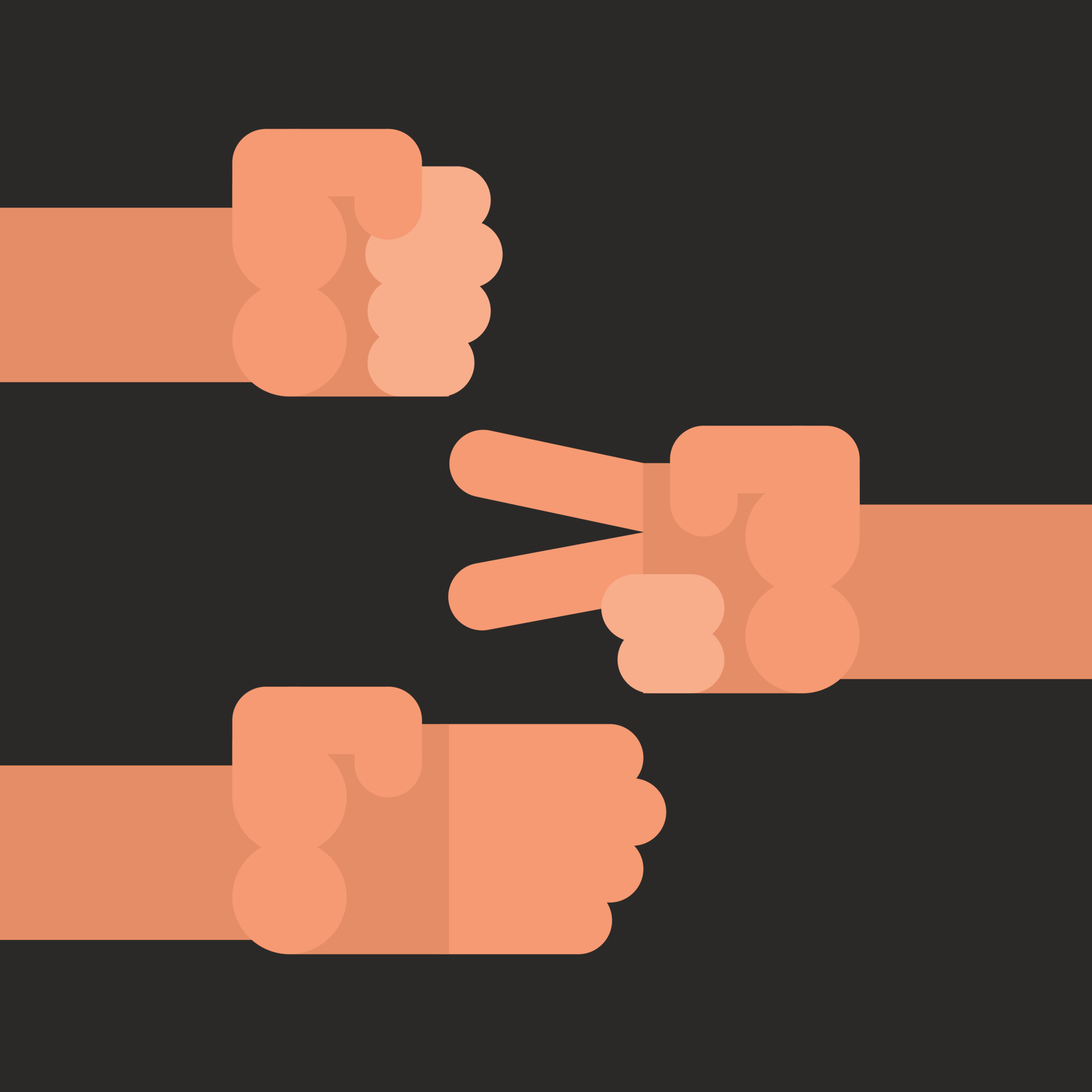 Hand Game Rock Paper Scissors 22709474 Vector Art at Vecteezy