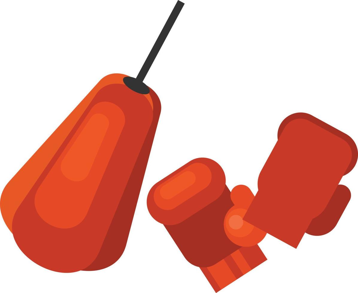 Vector Image Of A Punching Bag And Boxing Gloves