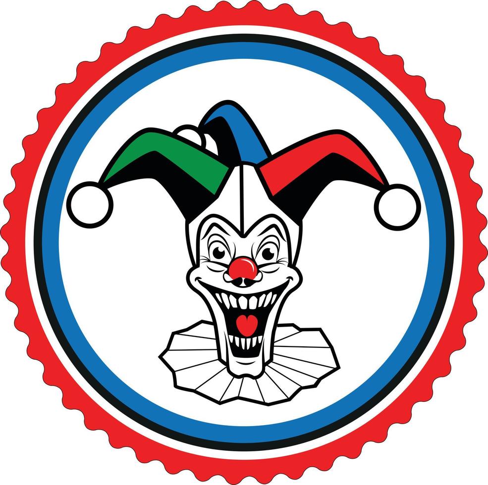 Colorful Vector Sticker With Image Of A Harlequin