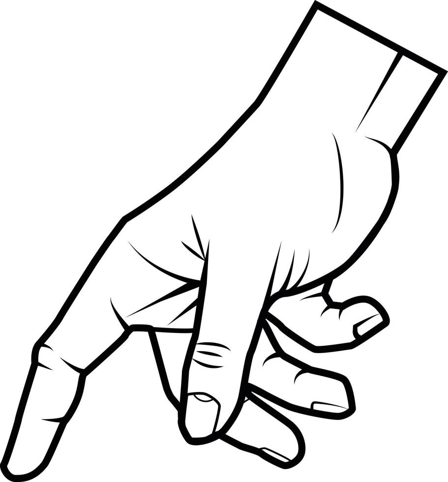 Black And White Vector Image Of A Human Hand