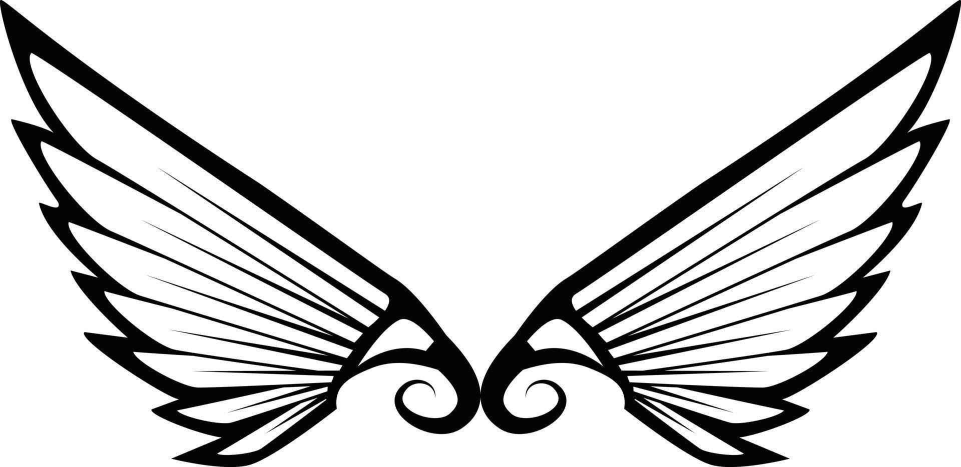 negro y blanco vector gráficos de alas