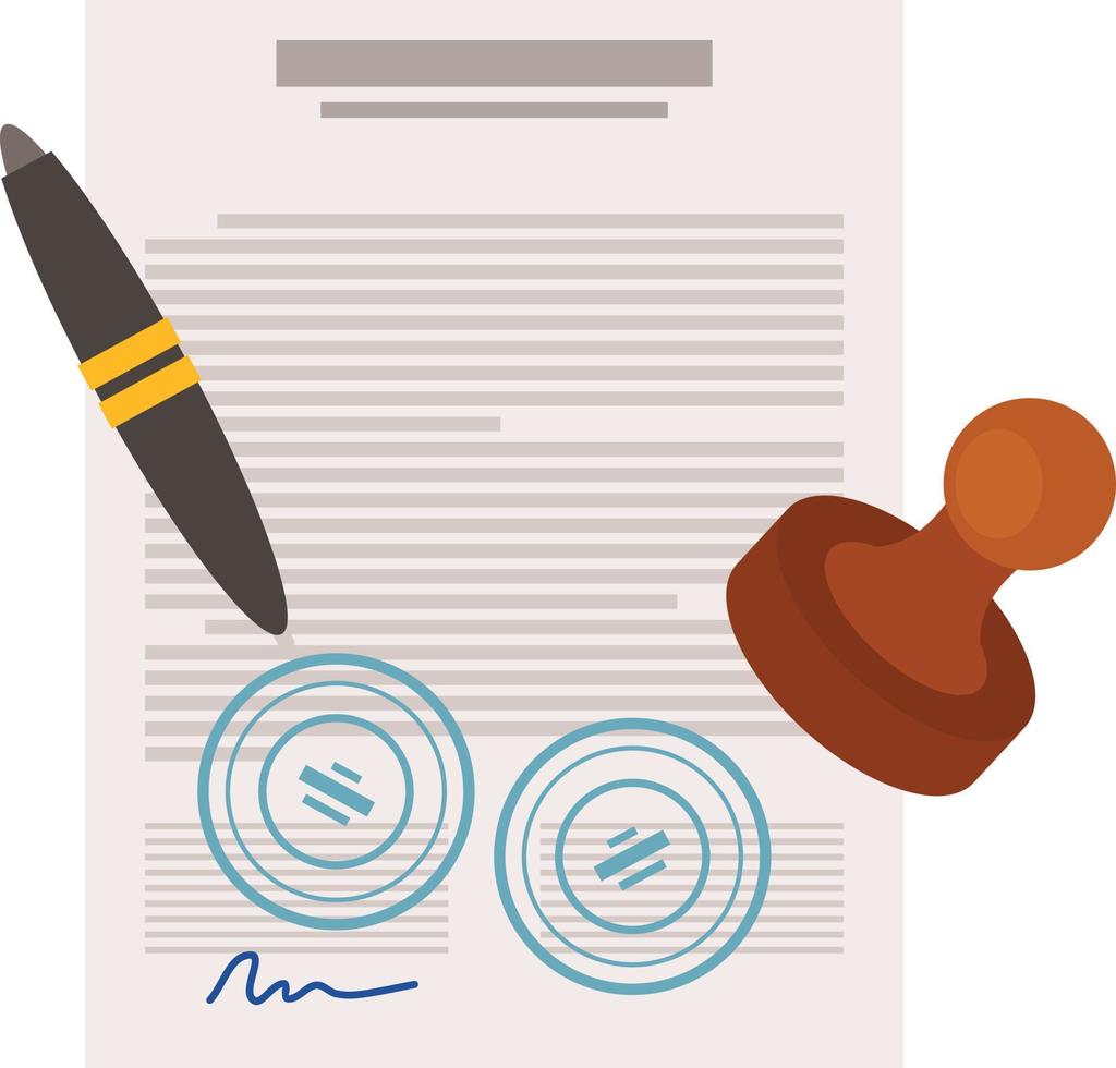 Vector Image Of A Signed Contract
