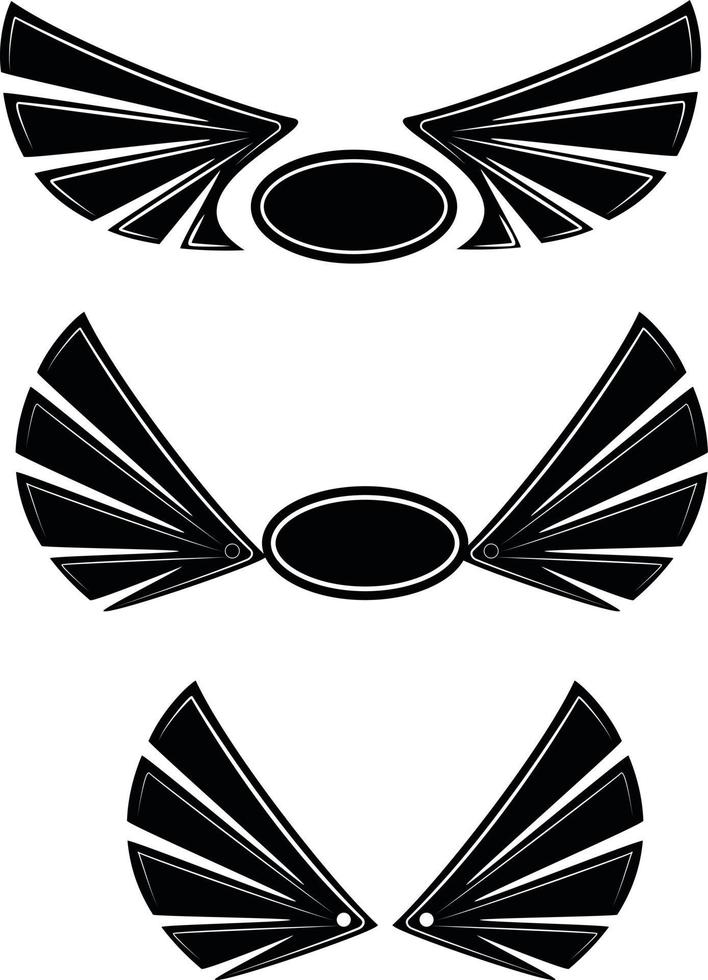 siluetas de alas para logotipo diseño vector