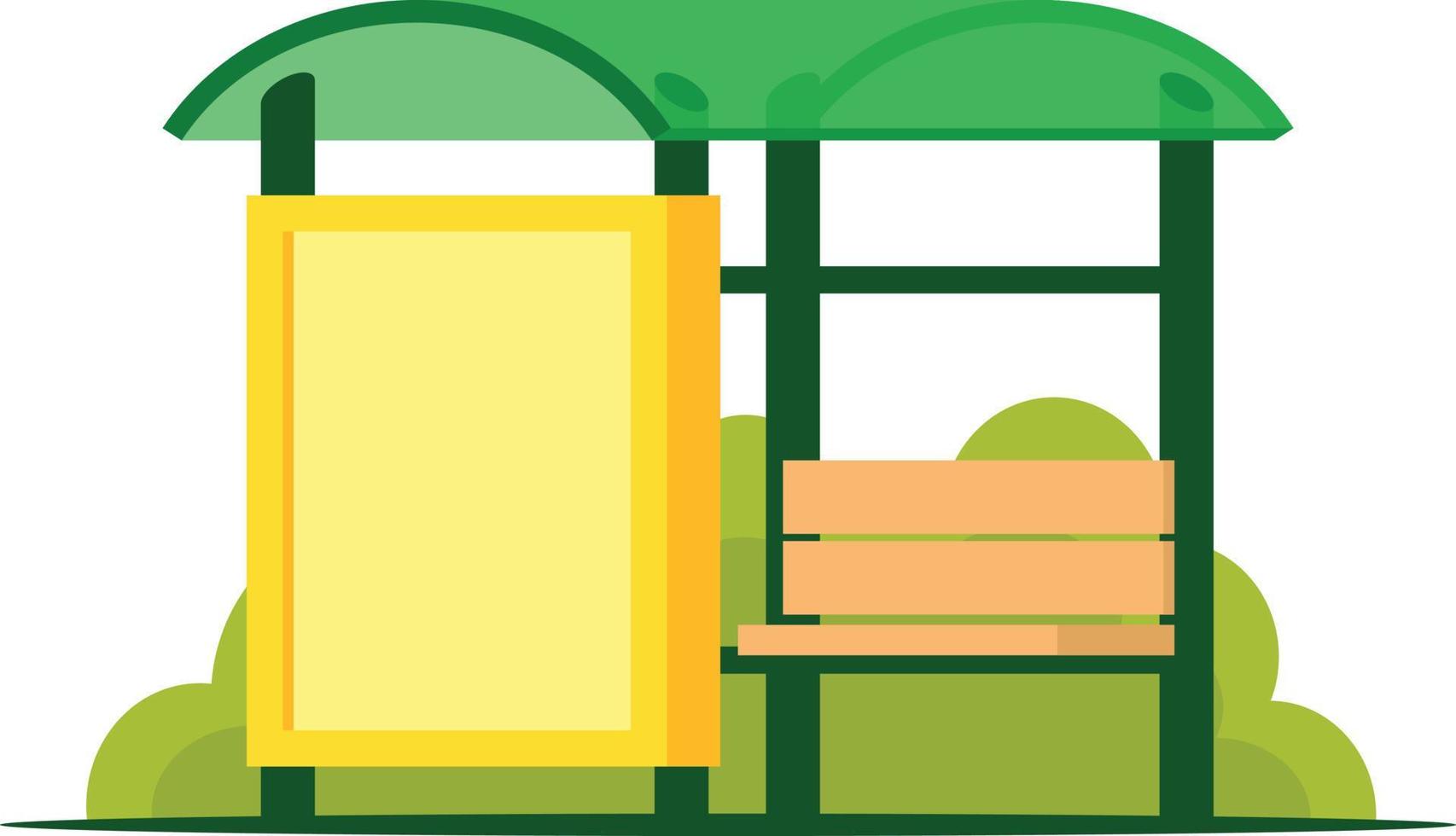 Vector Image Of A Bus Stop With A Bench