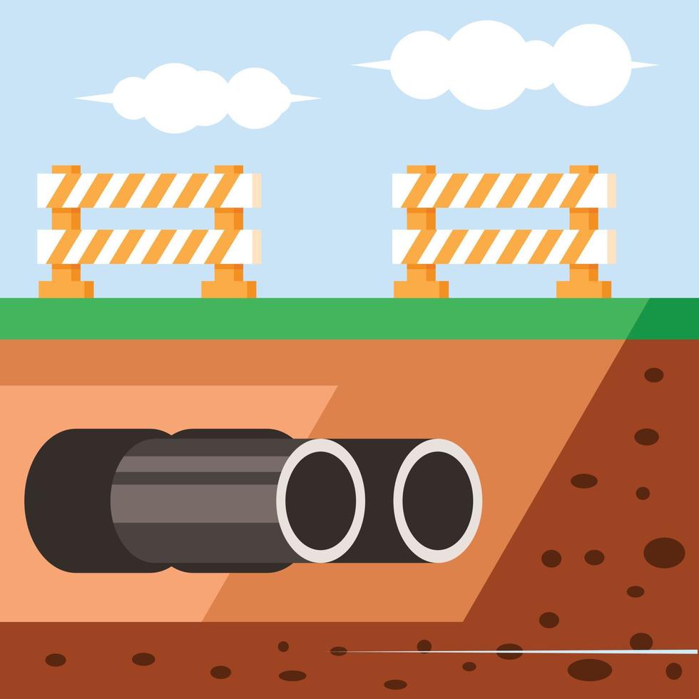 Vector Image Of Water Pipes In The Ground