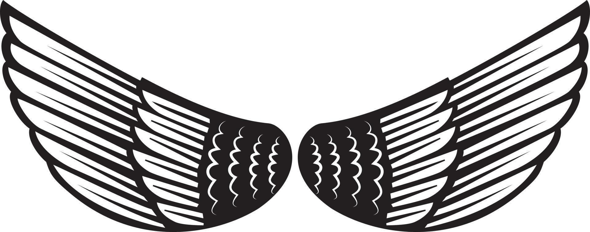 Black And White Vector Art Of Wings