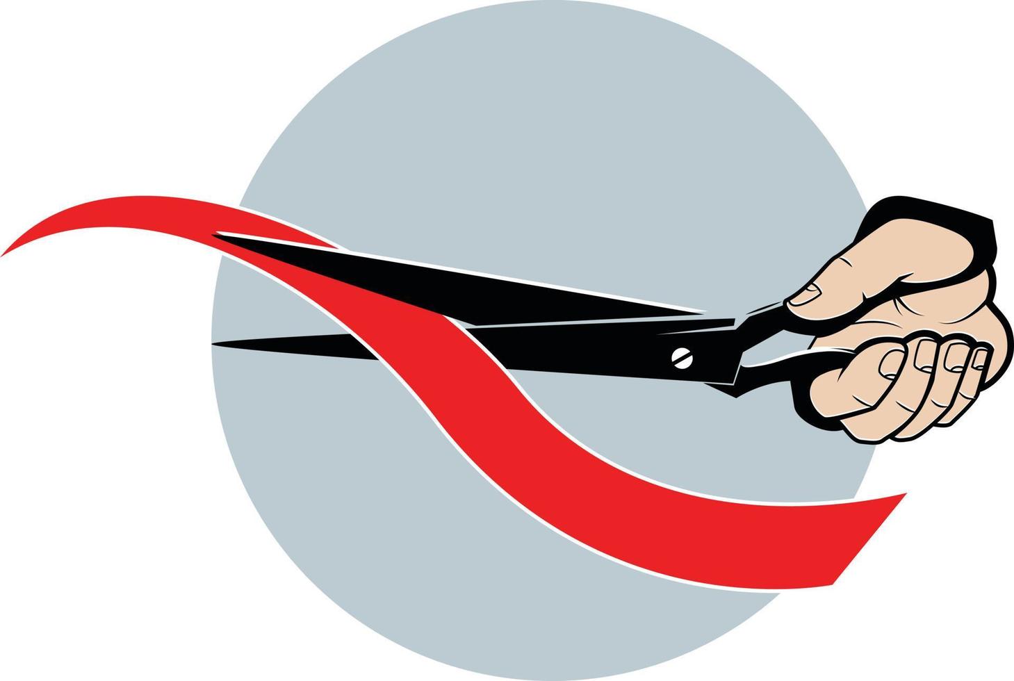 Vector Image Of Scissors Cutting A Ribbon