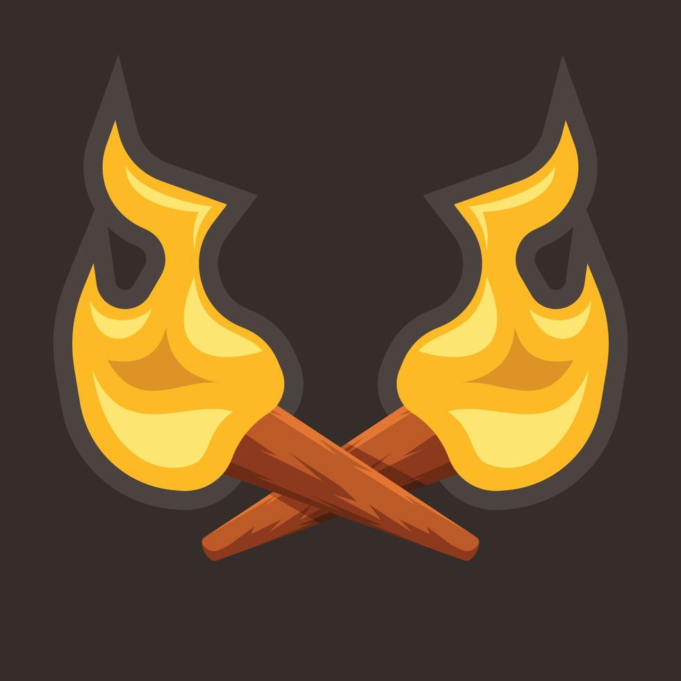 Vector Image Of Two Torches