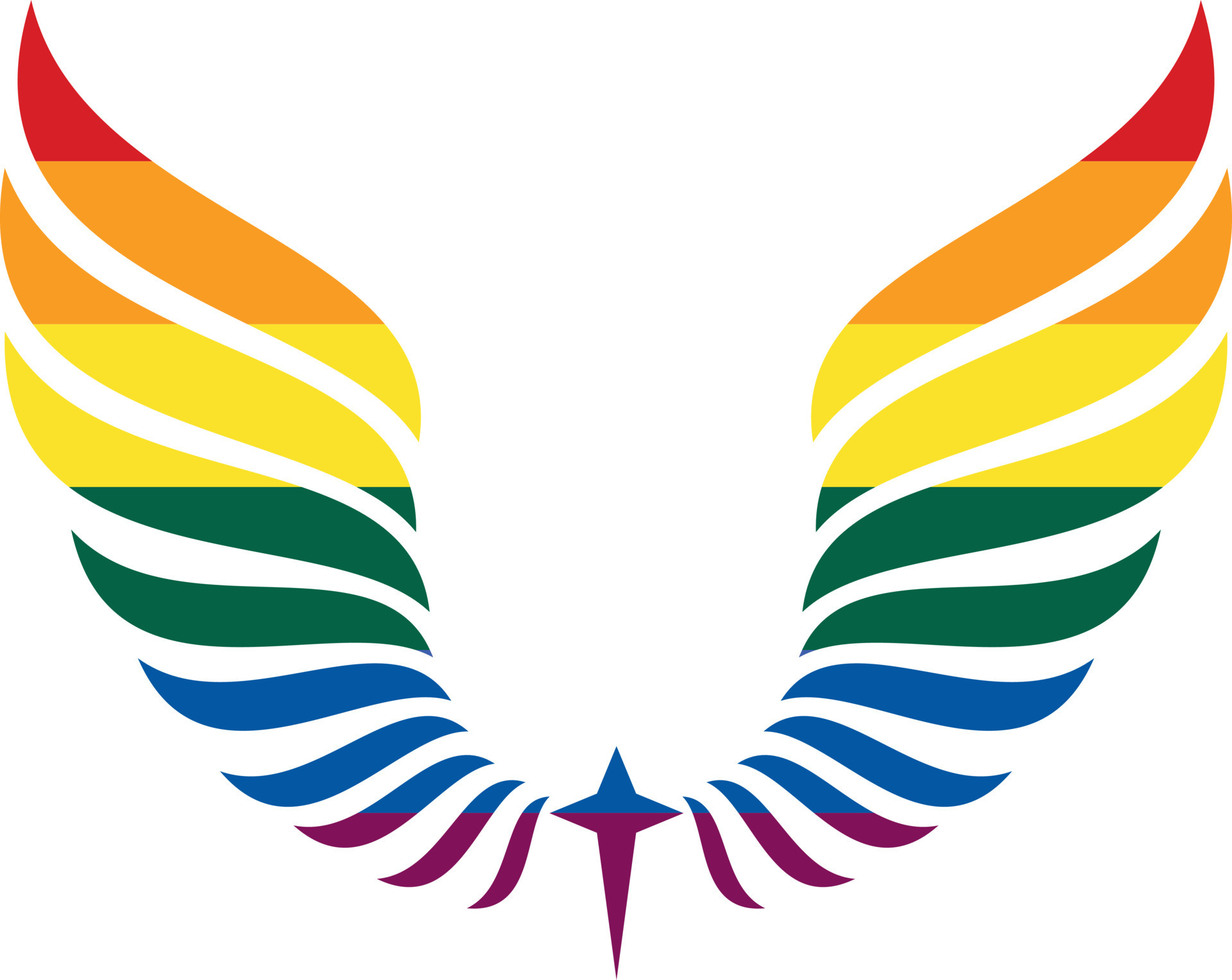 Vector Image Of Wings Colored With Lgbt Colors 22709721 Vector Art at