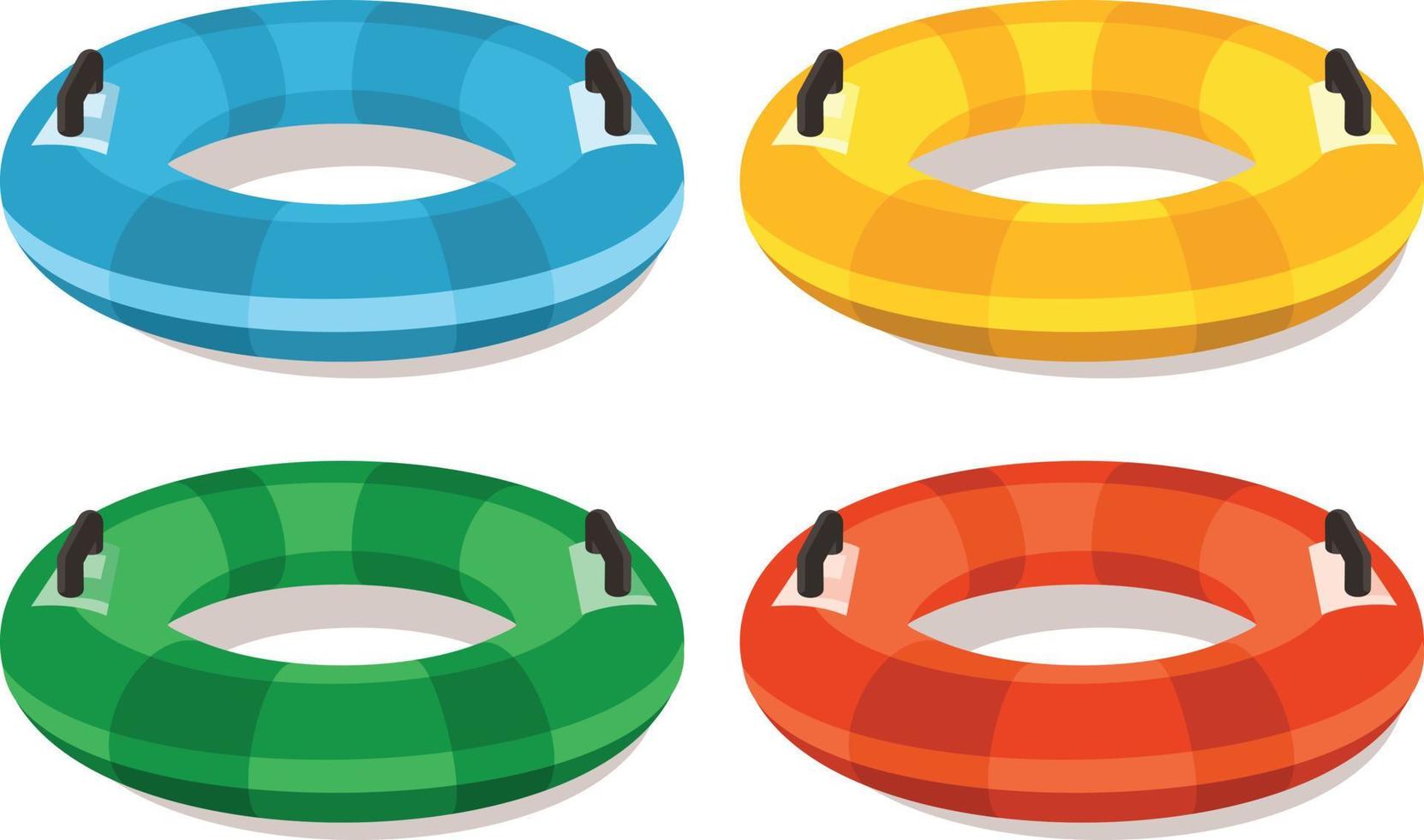 vector imagen de inflable nadando anillos en diferente colores