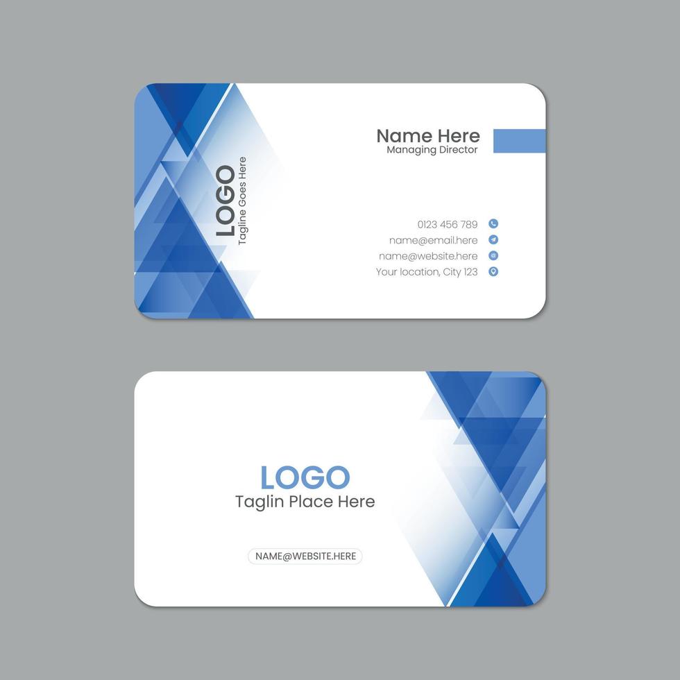 Professional business card template design, Printable double sided corporate visiting card template design vector