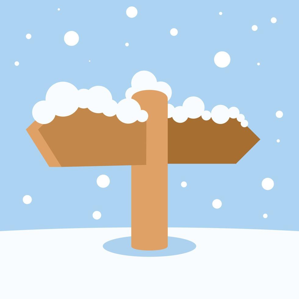 Vector Image Of A Wooden Sign On A Crossroad