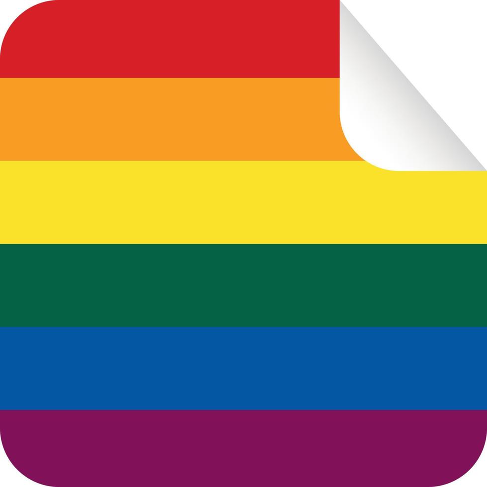Vector Image Of A Peeling Sticker With Lgbt Colors
