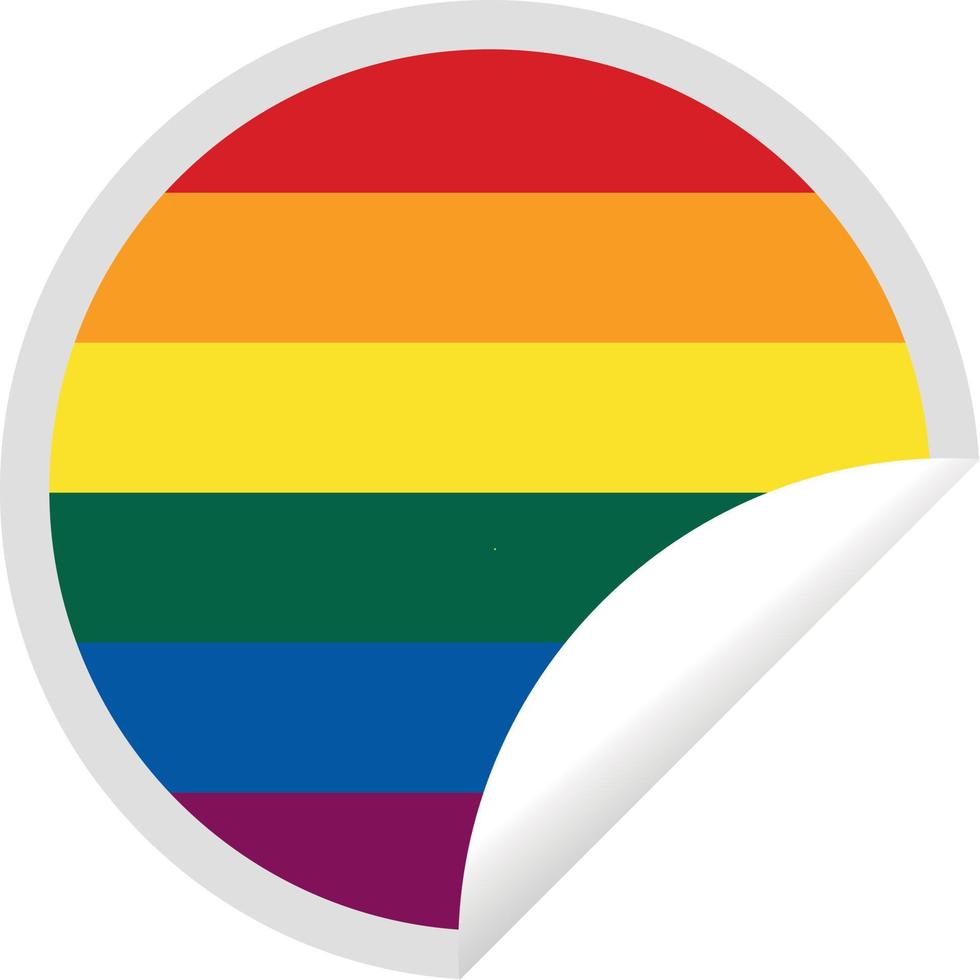 Vector Image Of A Peeling Sticker With Lgbt Flag