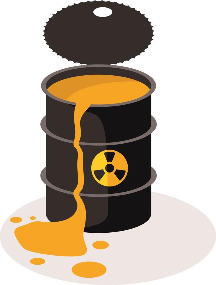Vector Image Of Radioactive Waste In A Barrel
