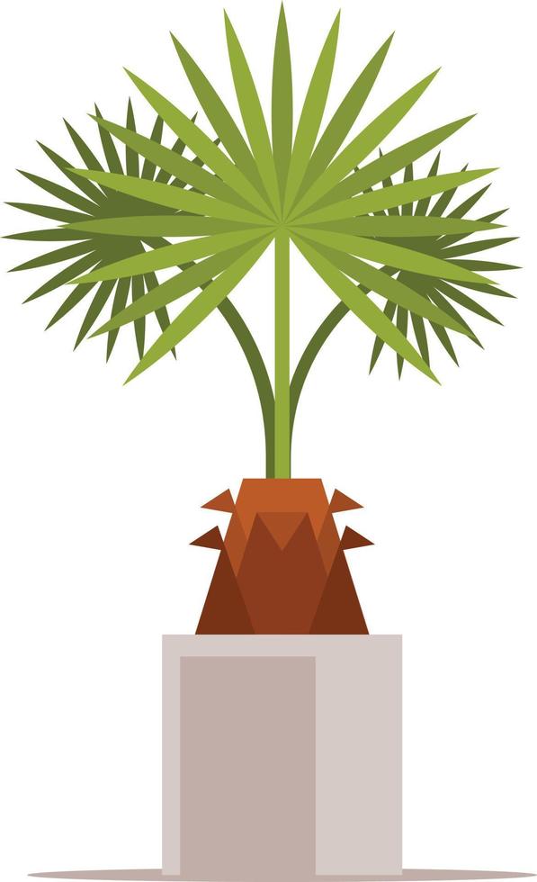 Vector Image Of A Tropical Plant In A Pot