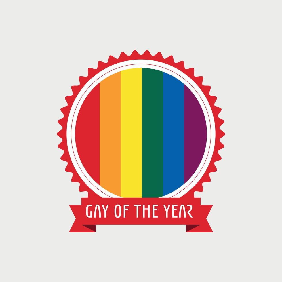 Vector Image Of A Badge With Lgbt Flag