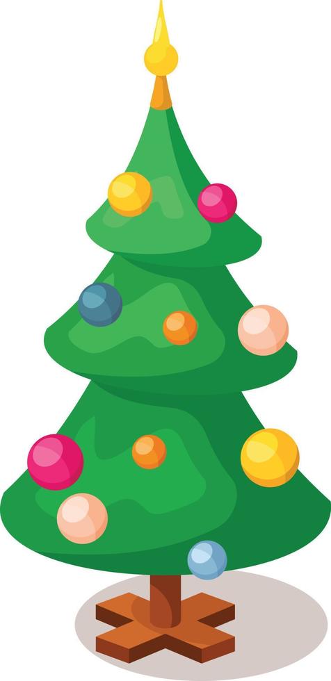 Vector Illustration Of Christmas Tree With Decorations