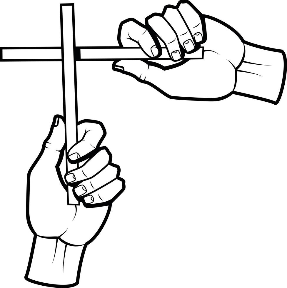 Vector Image Of A Cross Made With Wooden Sticks