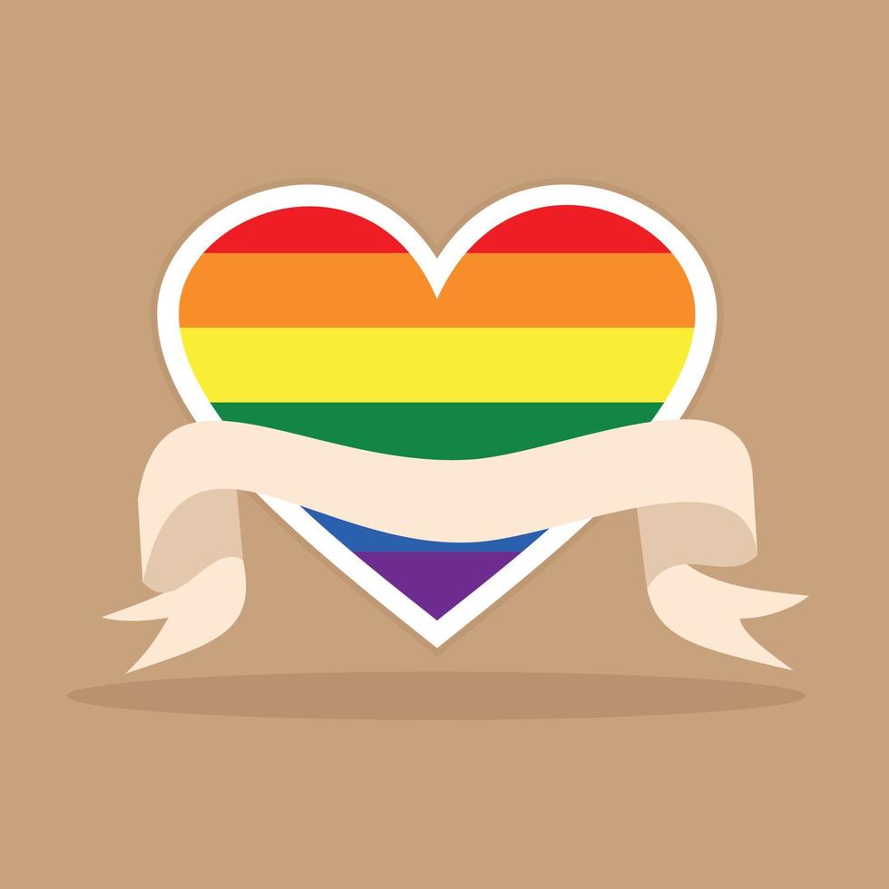 Vector Image Of Heart Shape With Lgbt Colors