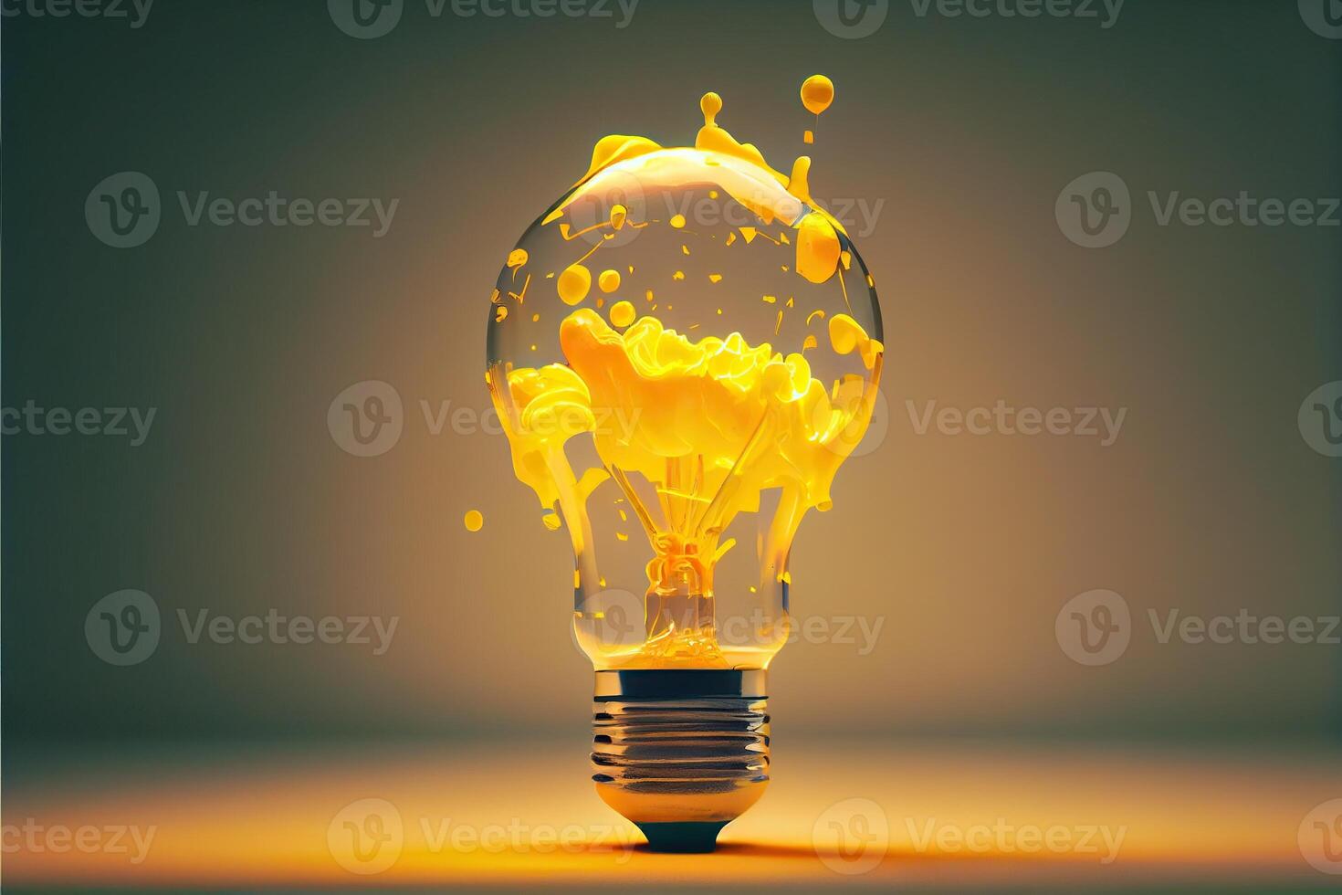 illustration of bright idea for business, education, star up growth, light bulbs on dark background, idea concept photo