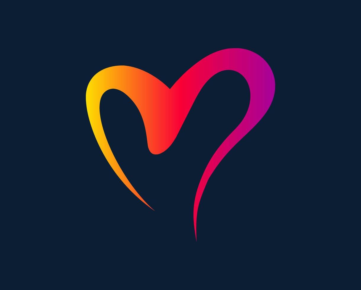 Logo Heart Letter M. love logo that formed letter m symbol, illustration of letter m logo that formed love symbol vector