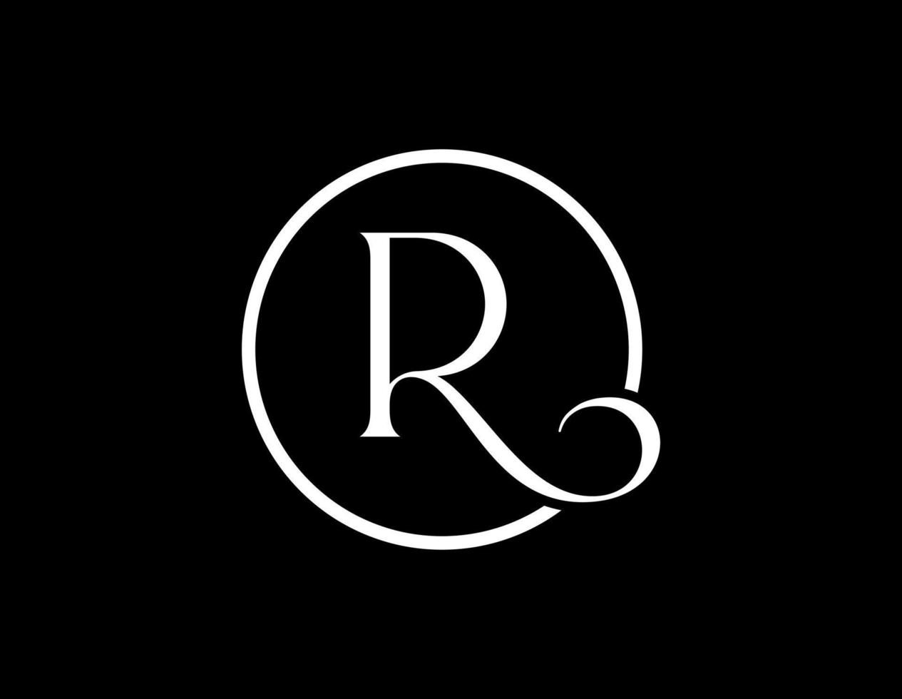 R circle logo design vector