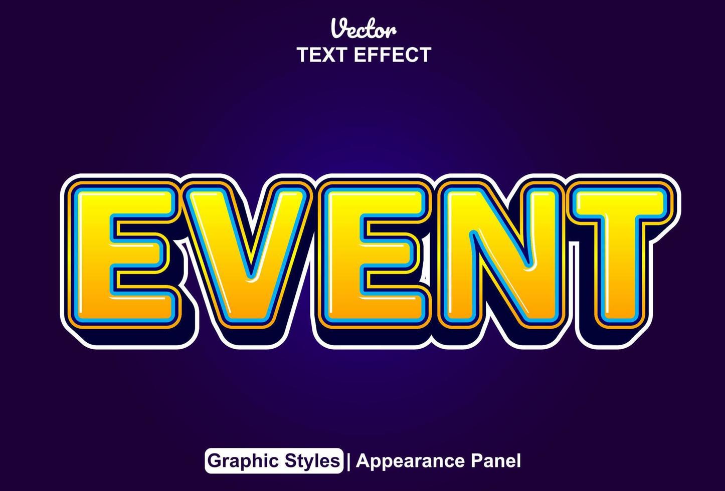 event text effect with orange graphic style and editable. vector