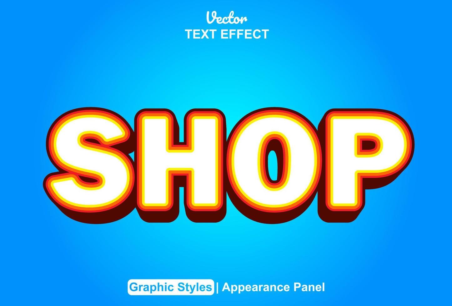 shop text effect with orange graphic style and editable. vector