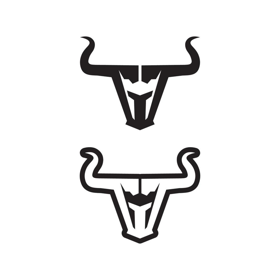 Bull horn cow and buffalo logo and symbol template icons app vector