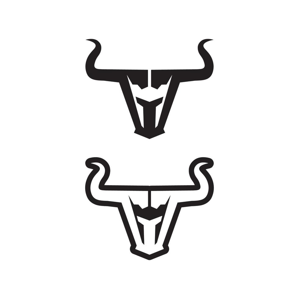 Bull horn cow and buffalo logo and symbol template icons app vector