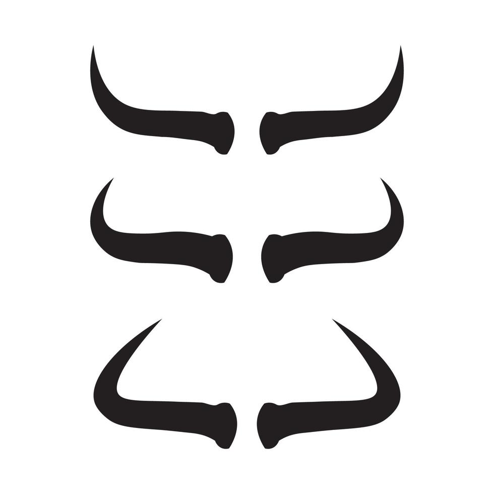 Bull horn cow and buffalo logo and symbol template icons app vector