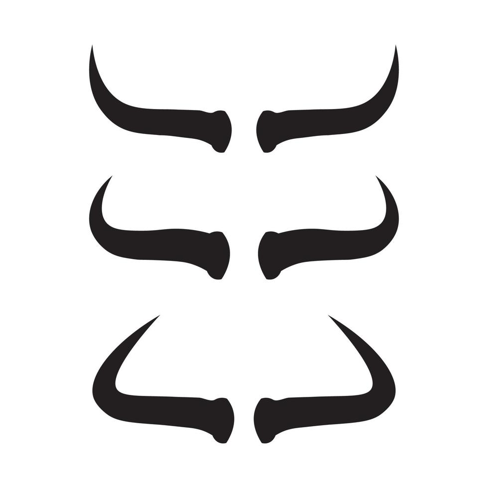 Bull horn cow and buffalo logo and symbol template icons app vector