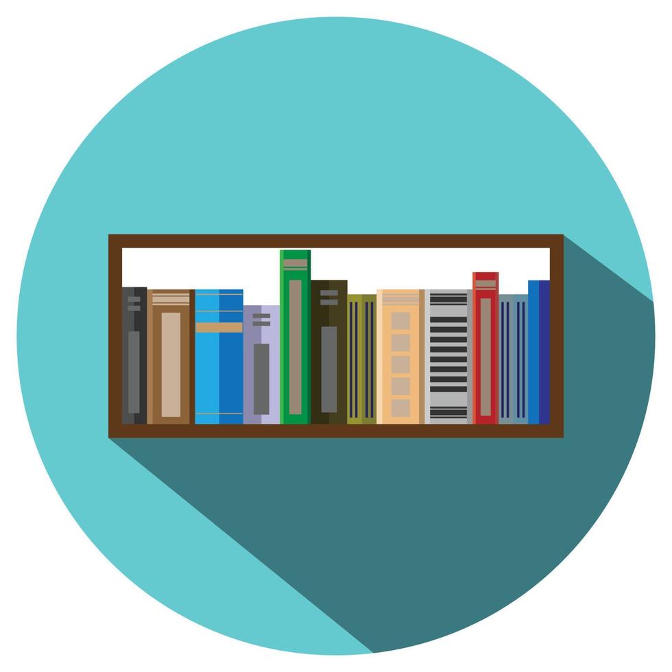 Book shelf icon flat style vector