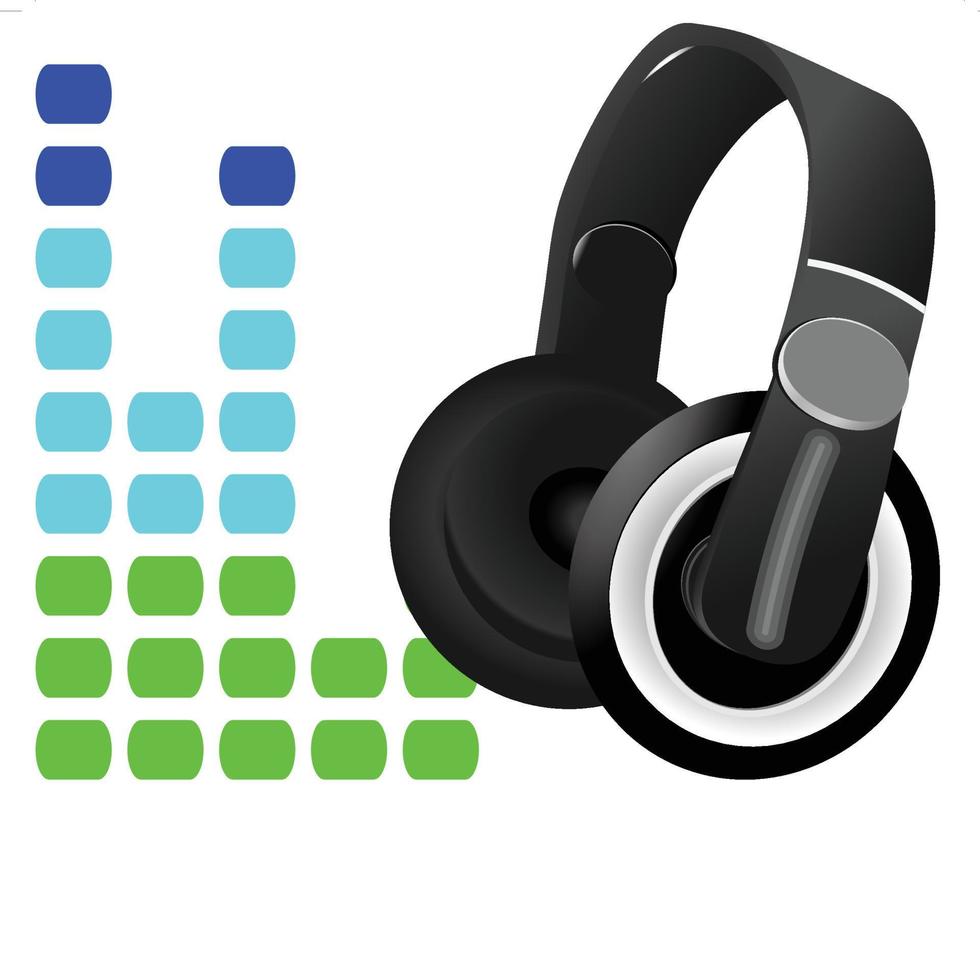 Headphones equalizer banner vector