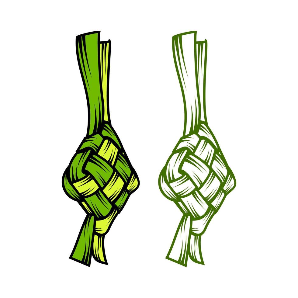 ketupat comida vector