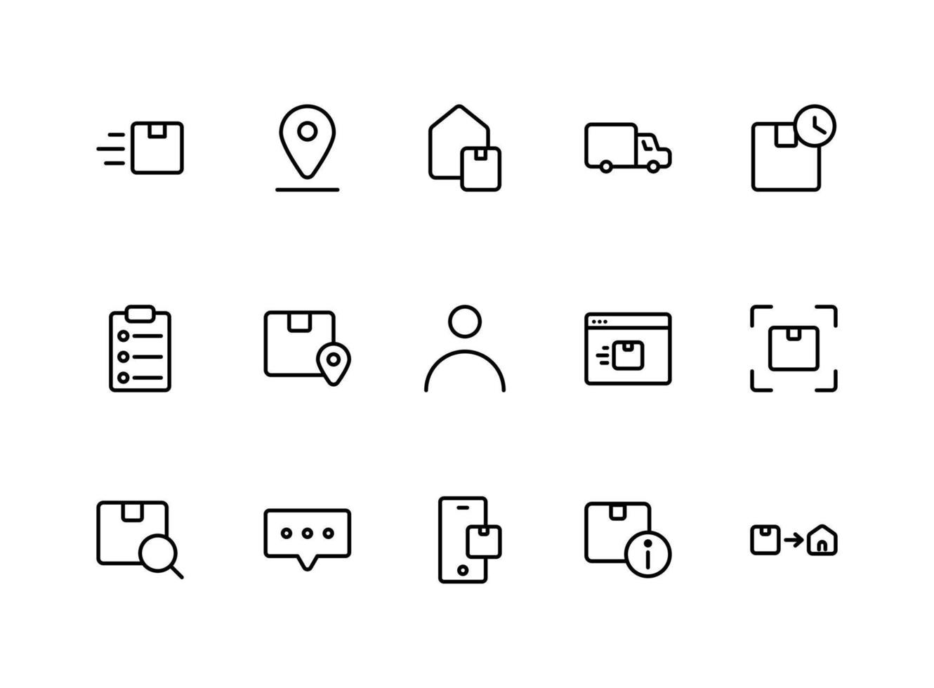 Delivery service icon set. Vector illustration.