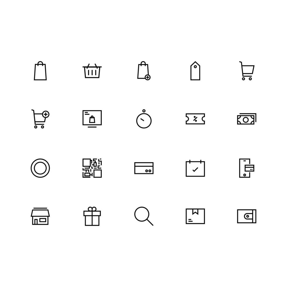 E-commerce icon set. Vector illustration.