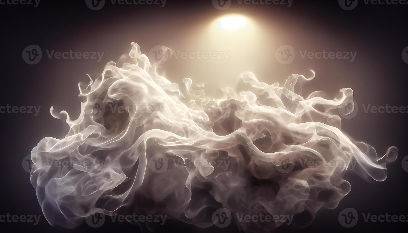 illustration of White curve fog, smoke, clouds, fire and dark background with spotlight. Abstract illustration art. Pattern texture, use for ad, poster and template, business.Digital art photo