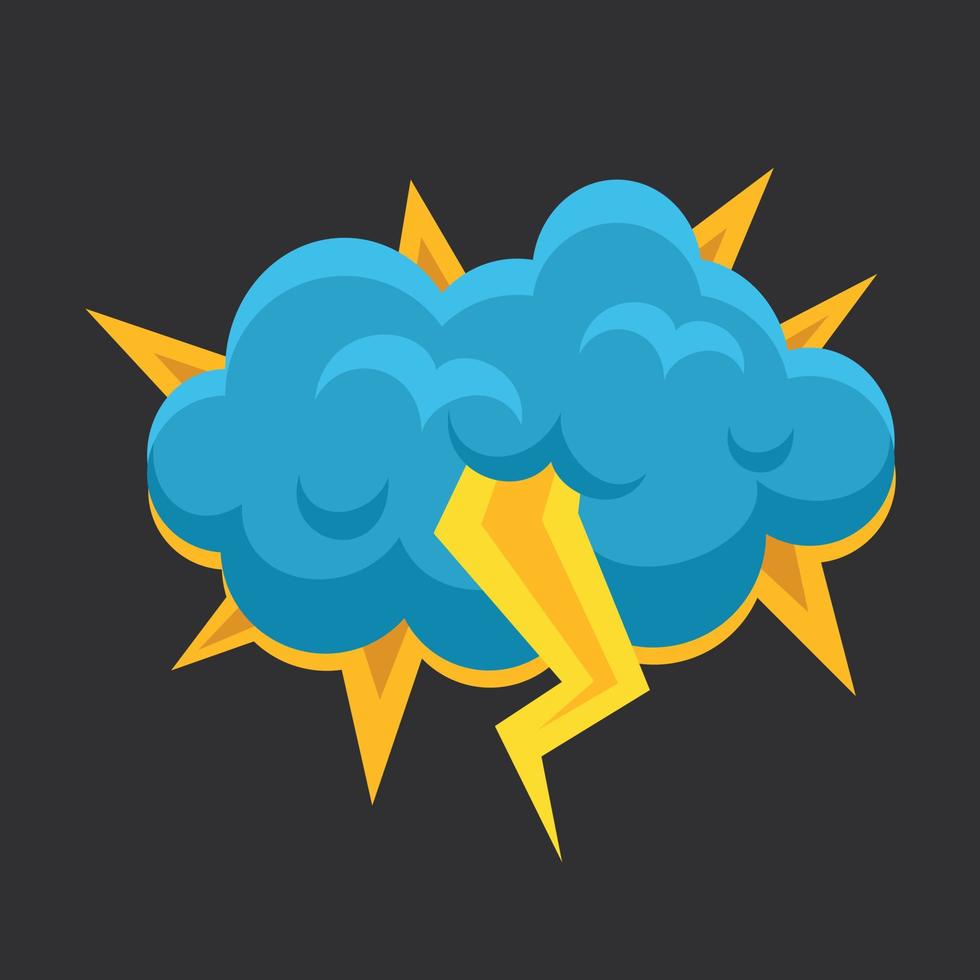 Vector Graphics Of A Lightning And A Cloud